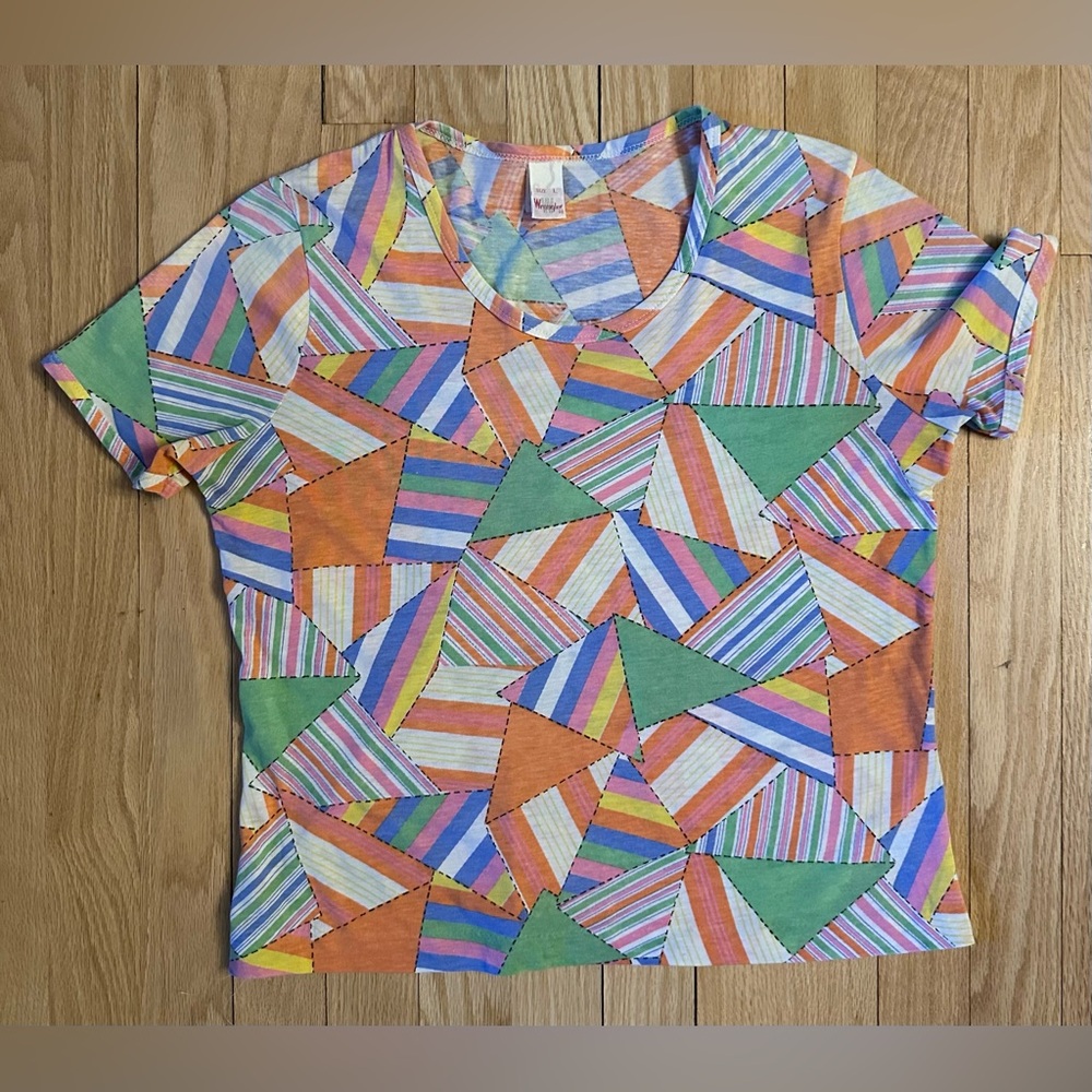 Wrangler Women’s Vintage Multi-Colored Patterned Knit Pullover Top, Size Large